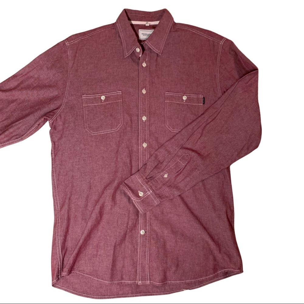 Frank and Oak Salmon Red Button Up Size Medium
